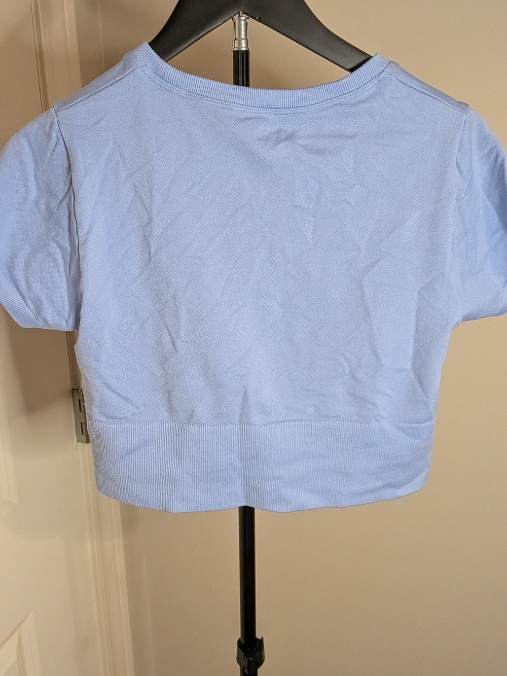 Off-line Light Blue Women's Short Sleeve Crop Top - Picture 5 of 5